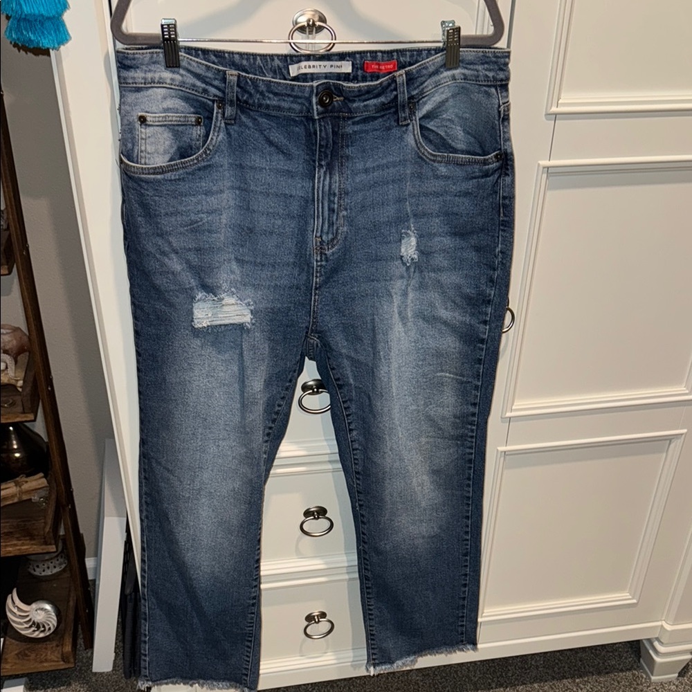 Celebrity Pink distressed Blue Jeans
